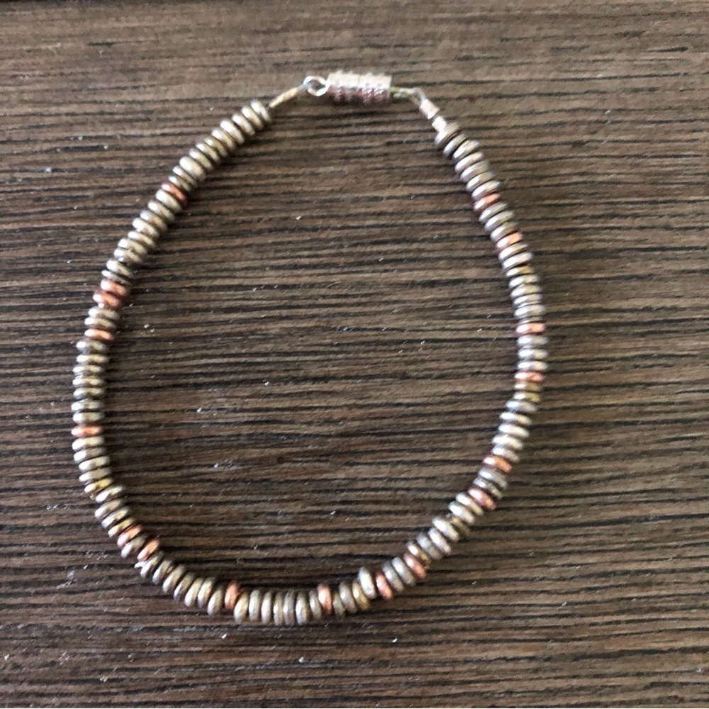 Handmade metallic beaded bracelet